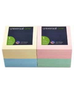 Universal Fan-Folded Pop-Up Notes, 3in x 3in, Assorted Pastel Colors, 100 Sheets Per Pad, Pack Of 12 Pads