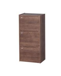 IRIS 35inH 3-Door Storage Shelf, Brown