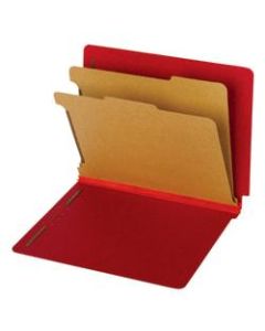 Pendaflex Bright Color End-Tab Classification Folders, 8 1/2in x 11in, Letter Size, 30% Recycled, Dark Red, Pack Of 10 Folders