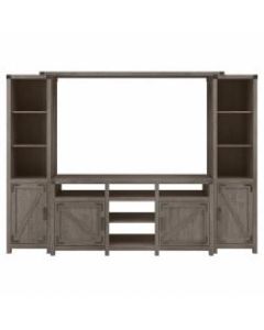 Kathy Ireland Home by Bush Furniture Cottage Grove 65inW Farmhouse TV Stand with Shelves, Restored Gray, Standard Delivery