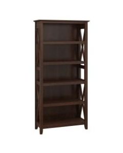 Bush Furniture Key West 5 Shelf Bookcase, Bing Cherry, Standard Delivery