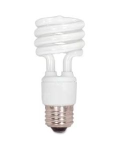 Satco T2 13-watt Mini Spiral CFL Bulb - 13 W - 60 W Incandescent Equivalent Wattage - 120 V AC - 880 lm - Spiral - T2 Size - Cool White Light Color - E26 Base - 12000 Hour - 6920.3 deg.F (3826.8 deg.C) Color Temperature - 82 CRI