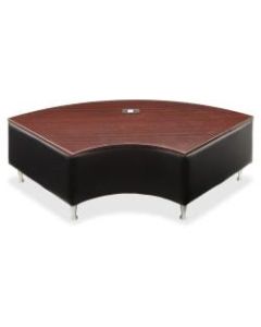 Lorell Fuze Modular Crescent Bonded Leather Connector Table, Mahogany/Black