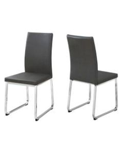 Monarch Specialties Shasha Dining Chairs, Gray/Chrome, Set Of 2 Chairs