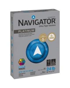 Navigator Platinum Office Multi-Use Paper, Letter Size (8 1/2in x 11in), 24 Lb, Smooth, Bright White, Carton Of 2,500 Sheets
