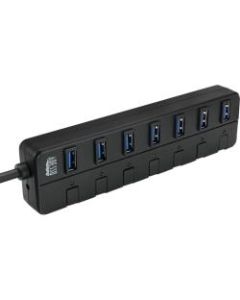 Adesso 7-ports USB 3.0 Hub with 5V2A Power Adaptor - USB - External - 7 USB Port(s) - 7 USB 3.0 Port(s) - PC, Mac