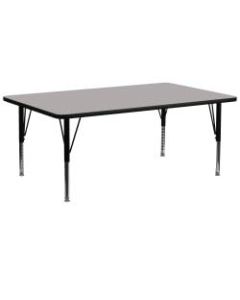 Flash Furniture 72ft"W Rectangular HP Laminate Activity Table With Short Height-Adjustable Legs, Gray