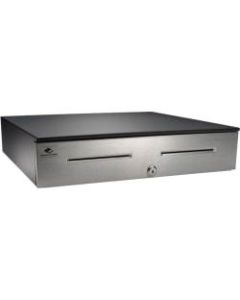 APG Cash Drawer Series 4000 1816 Cash Drawer - Dual Media Slot, Stainless Steel - Printer Driven - Black - 4.3in H x 18in W x 16.7in D
