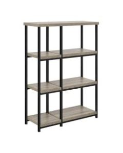 Ameriwood Home Elmwood 4-Shelf Bookcase, Distressed Gray Oak