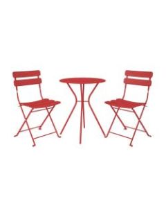 COSCO Bridgeport 3-Piece Outdoor Patio Bistro Set, Red