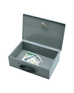 Sparco All-Steel Key Lock Fire-Retardant Cash Box, 12 3/4in x 8 1/4in x 3 3/4in, Gray
