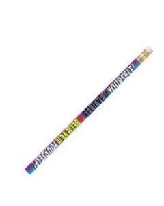 Musgrave Pencil Co. Motivational Pencils, 2.11 mm, #2 Lead, Believe In Yourself, Multicolor, Pack Of 144