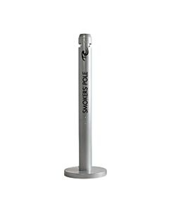 United Receptacle Freestanding Smokers Pole, 41in x 14 1/4in x 14 1/4in, Silver
