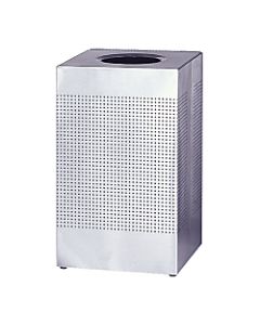 United Receptacle 30% Recycled Hinged Top Receptacle, 29 Gallons, 30in x 18 3/4in, Stainless Steel