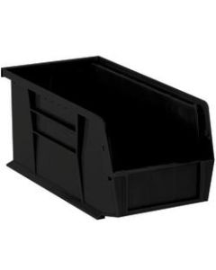 Office Depot Brand Plastic Stack & Hang Bin Boxes, Small Size, 14 3/4in x 8 1/4in x 7in, Black, Pack Of 12