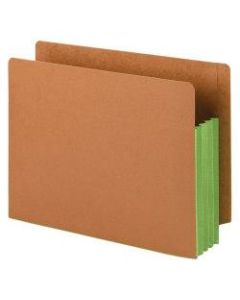 Smead Extra-Wide Expansion End-Tab File Pockets, 12inW Body, Letter Size, 30% Recycled, Green, Box Of 10