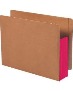 Smead Extra-Wide Expansion End-Tab File Pockets, 12inW Body, Letter Size, 30% Recycled, Red, Box Of 10