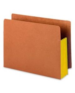 Smead Redrope End-Tab File Pockets With Gussets, Letter Size, 3 1/2in Expansion, 30% Recycled, Yellow Gusset, Box Of 10