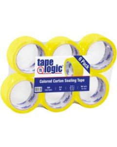 Tape Logic Carton-Sealing Tape, 3in Core, 2in x 55 Yd., Yellow, Pack Of 6