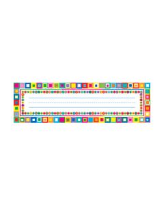 Barker Creek Single-Sided Desk Tags/Bulletin Board Signs, 12in x 3 1/2in, Retro, Pre-K To Grade 6, Pack Of 36