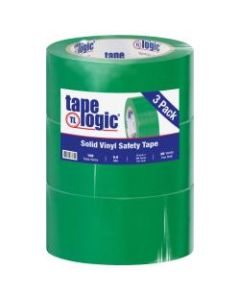 BOX Packaging Solid Vinyl Safety Tape, 3in Core, 2in x 36 Yd., Green, Case Of 3