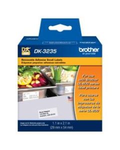 Brother Paper Labels, Rectangle, 1 1/8in x 2 1/8in, White, Roll Of 800