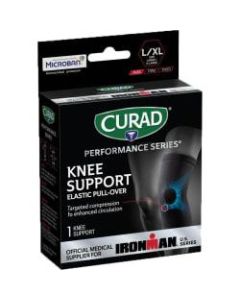CURAD Elastic Knee Support With Microban, Large/X-Large, Black