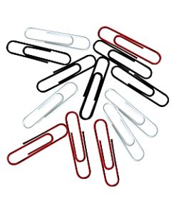 Office Depot Brand Jumbo Vinyl Paper Clips, 1-7/8in, 15-Sheet Capacity, Assorted Colors, Pack Of 200 Clips