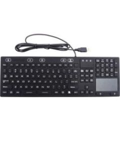 DSI WATERPROOF IP68 FULL SIZE KEYBOARD WITH TOUCHPAD, LED BACKLIT - Cable Connectivity - USB Interface - 106 Key - TouchPad - Windows - Black