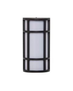 Southern Enterprises Richman Indoor/Outdoor LED Wall Sconce, 6inW, White Shade/Black Base