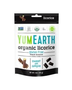 Yummy Earth Organic Gluten-Free Licorice, Black, 5 Oz, Pack Of 4 Bags