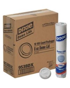 Dixie PerfecTouch Hot Cup Lids For 8 Oz. Cups, White, Box Of 1,000