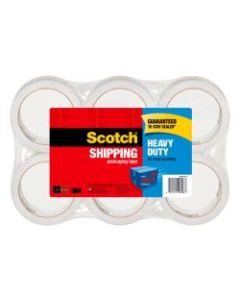 Scotch Heavy-Duty Shipping Packing Tape, 1-7/8in x 43.7 Yd., Clear, Pack Of 6 Rolls