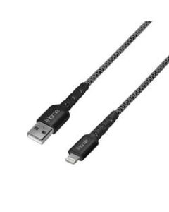 Lifeworks Nylon Braided Lightning-To-USB-A Cable, 6ft, Black