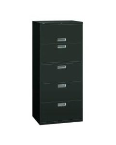 HON 600 30inW Lateral 5-Drawer Standard File Cabinet With Lock, Metal, Charcoal