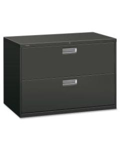 HON 600 42inW Lateral 2-Drawer Standard File Cabinet With Lock, Metal, Charcoal