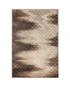 Linon Home Decor Products Banyon Area Rug, Wonsky Zig Zag, 8ft x 10ft 3-5/8in, Beige/Brown