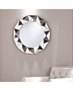 Southern Enterprises Tresen Round Decorative Mirror, 30 1/2inH x 30 1/2inW x 2inD, Black