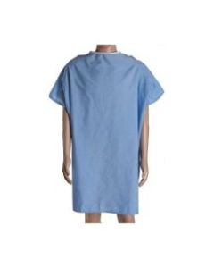 DMI Easy-Access Patient Hospital Gown With Snap Shoulders, One Size Fits Most, Blue