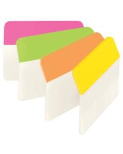Post-it Durable Hanging File Folder Tabs, Angled, 2in x 1 1/2in, Assorted Colors, Pack Of 24