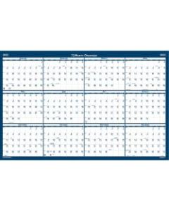 House of Doolittle Write-on Laminated Wall Planner - Professional - Julian Dates - Monthly - 1 Year - January 2022 till December 2022 - 32in x 48in Sheet Size - 1.38in x 2in , 1.63in x 1.63in Block - Blue, Gray