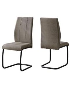 Monarch Specialties Sebastian Dining Chairs, Taupe/Black, Set Of 2 Chairs