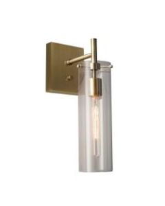 Adesso Dalton Wall Lamp, 4-1/2inW, Clear Glass Shade/Brass Base