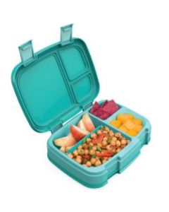Bentgo Fresh 4-Compartment Bento-Style Lunch Box, 2-7/16inH x 7inW x 9-1/4inD, Aqua