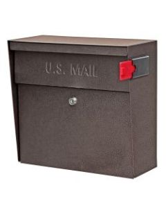Mail Boss Metro Mail Wall Mount Locking Mailbox, 14 3/4inH x 15 2/5inW x 7 1/8inD, Bronze
