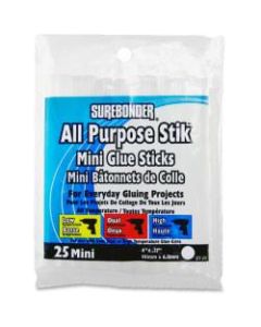 SureBonder All Purpose Mini Glue Sticks - 25 / Pack - Clear