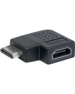 Manhattan HDMI A Female to A Male, Right 90 deg. Angle - 1 x HDMI (Type A) Male Digital Audio/Video - 1 x HDMI (Type A) Female Digital Audio/Video - Black