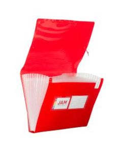 JAM Paper Letter Size Expanding File, 6in Expansion, 8-1/2in x 11in, Red