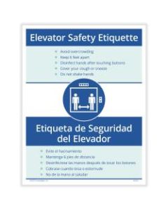 ComplyRight Coronavirus And Health Safety Posting Notice, Elevator Safety Etiquette, English 8-1/2in x 11in
