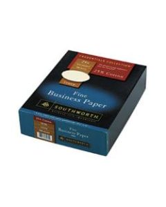 Southworth 25% Cotton Business Paper, Letter Size (8 1/2in x 11in), 24 Lb, Wove, Ivory, Case Of 500 Sheets